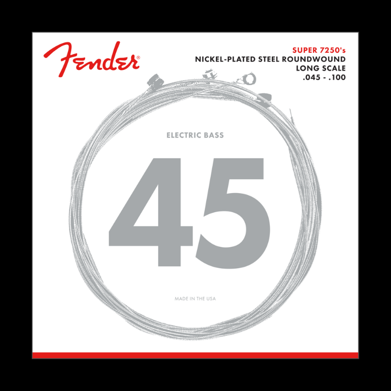 7250 Bass Strings, Nickel Plated Steel, Long Scale, 7250ML Fender Cuerdas para Bajo