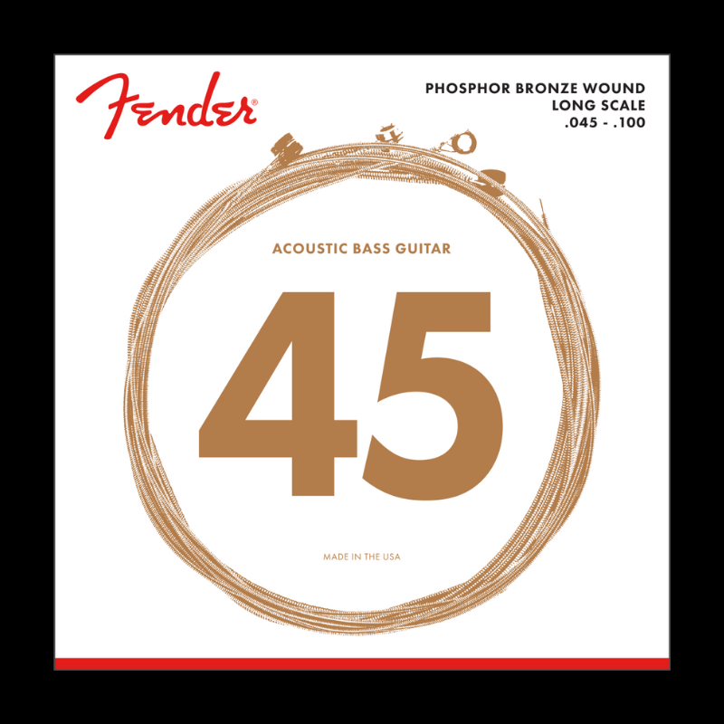 8060 Acoustic Bass Strings, Phosphor Bronze, Long Scale, .45-.100 Fender Cuerdas Guitarra Electrica