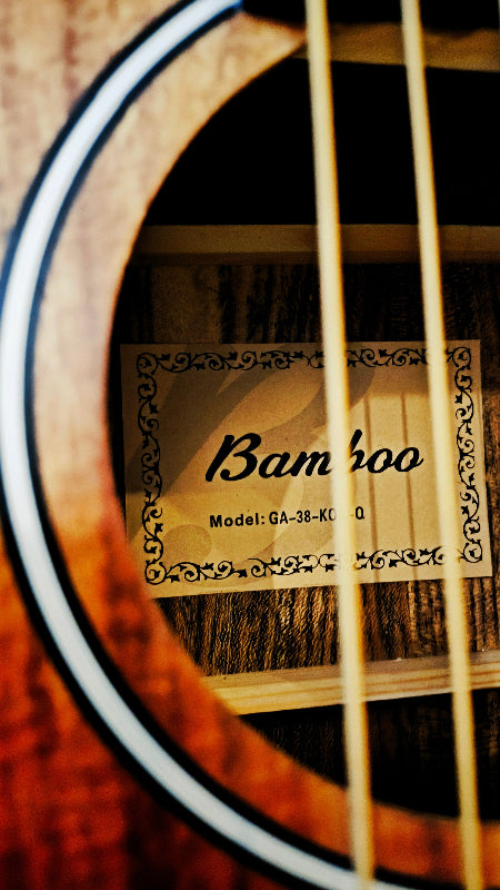 Guitarra Electroacústica Bamboo Vision Koa 38″ + Funda Acolchada