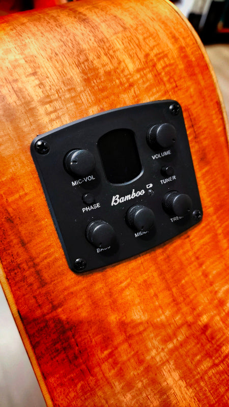 Guitarra Electroacústica Bamboo Vision Koa 38″ + Funda Acolchada