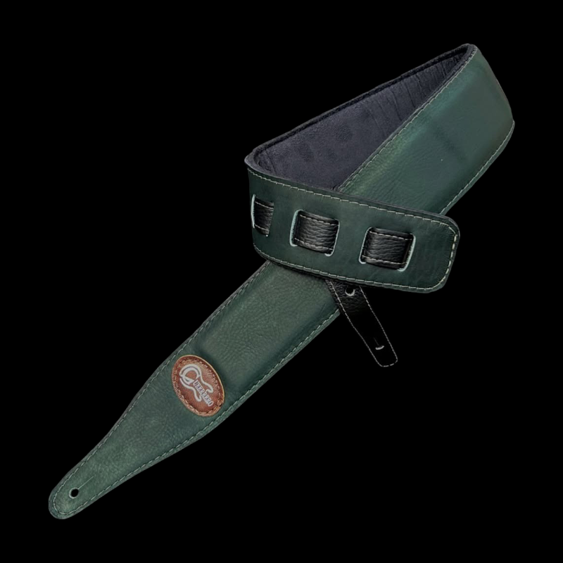 Strap Guitarra Gueerrero Piel Verde