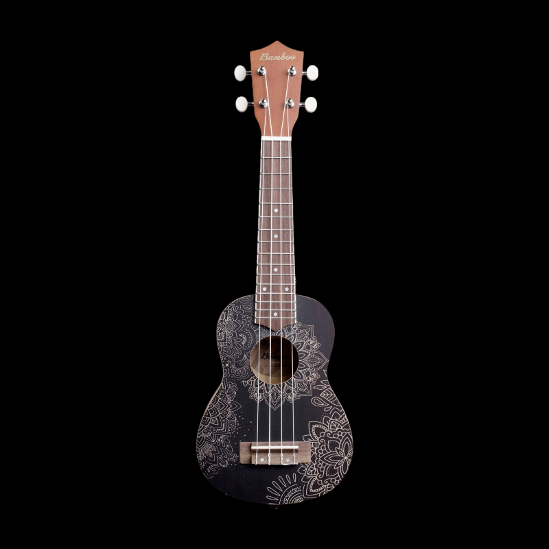 Ukelele Soprano Black Mandala - Incluye Funda
