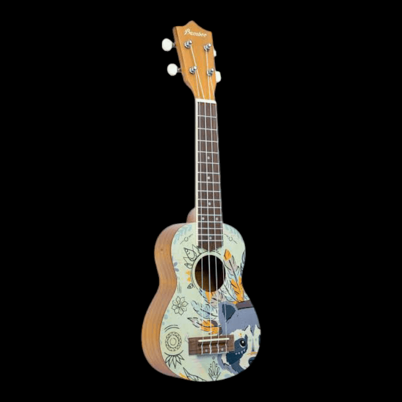 Bamboo Ukelele Soprano Boho - Incluye Funda Bamboo Ukulele