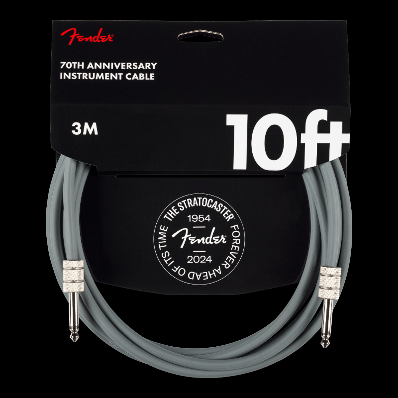 Cable Fender 10&#39; Anniversary Instrument Cable, Gray, 10&#39; Fender Cable de Instrumento