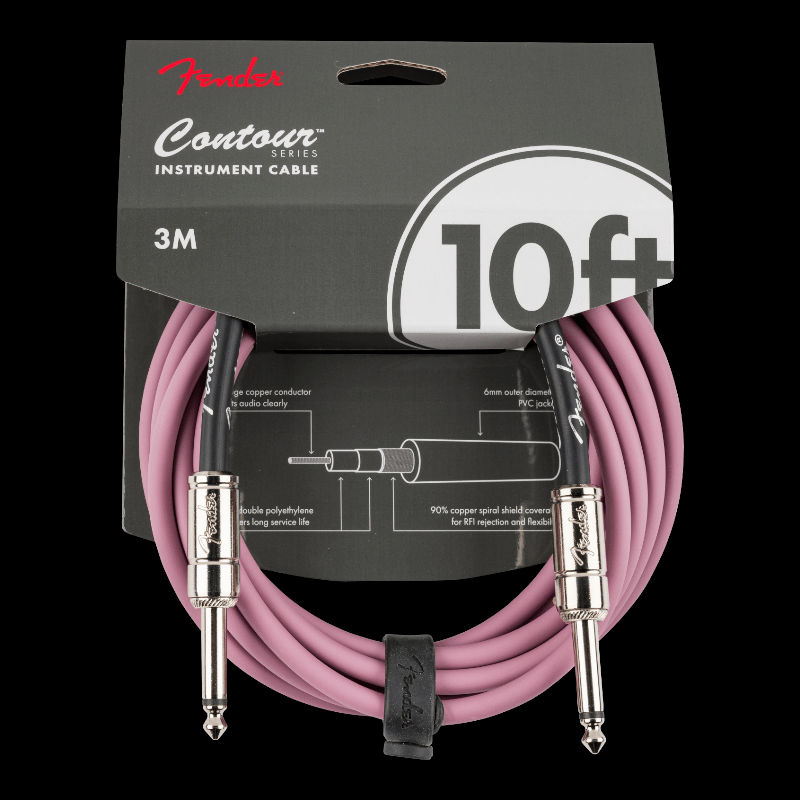 Cable Fender Contour™ Instrument Cable, Burgundy Mist, 10&#39; Fender Cable de Instrumento