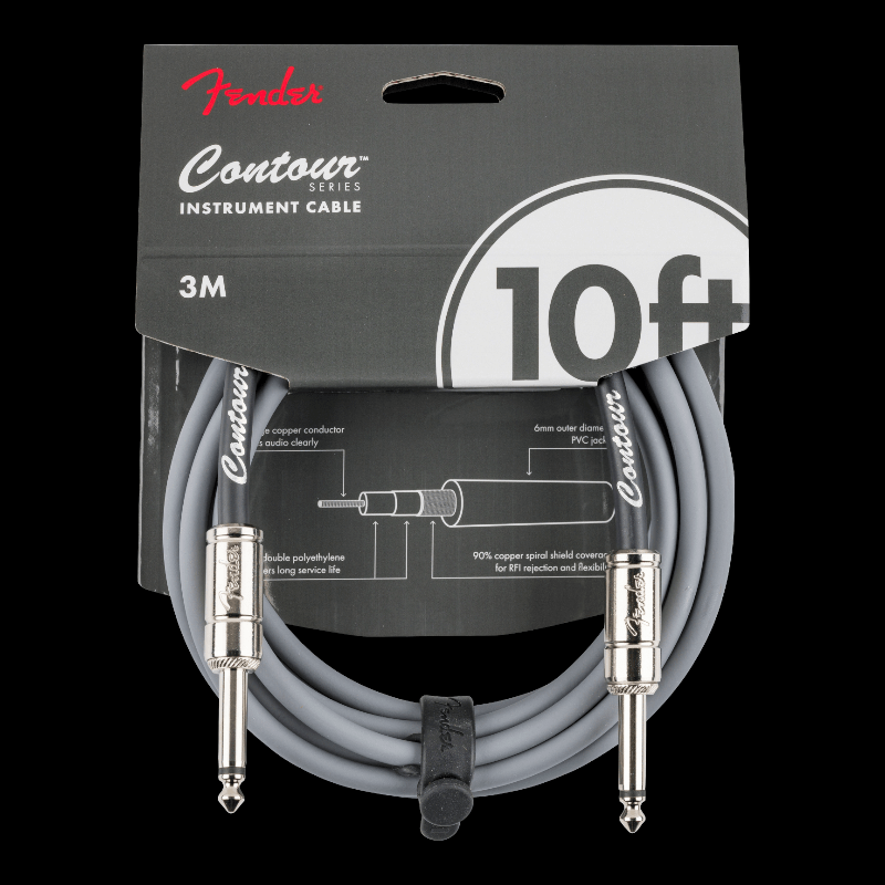 Cable Fender Contour™ Instrument Cable, Inca Silver, 10&#39; Fender Cable de Instrumento