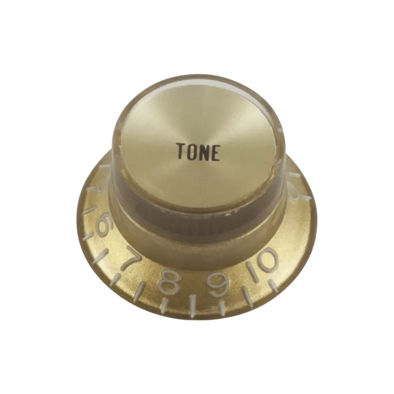 Knob Top Hat Gold with Gold Cap Gibson Style Tone CE Distribution Refacciones