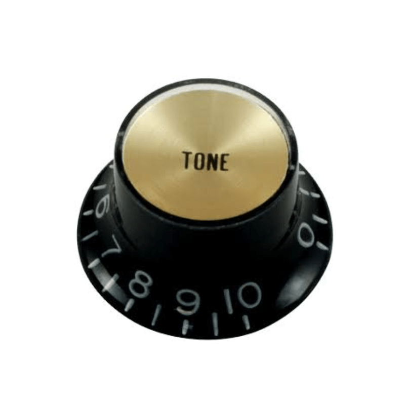 Knob Top Hat Gold with Gold Cap Gibson Style Tone CE Distribution Refacciones