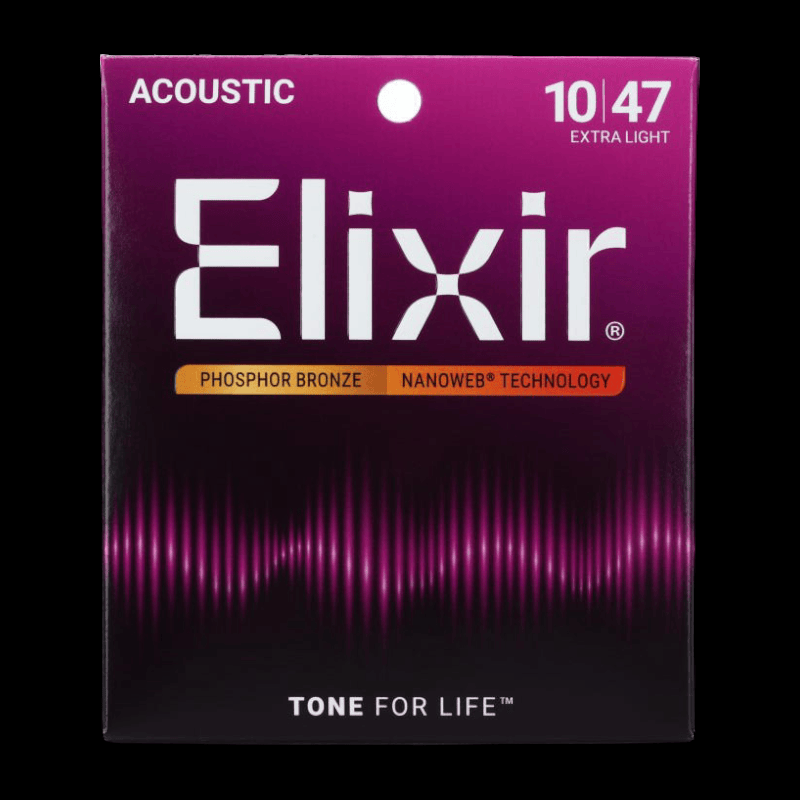 Elixir Nanoweb 10-47  Phosphor Bronze Extra Light Elixir Cuerdas Guitarra Acustica
