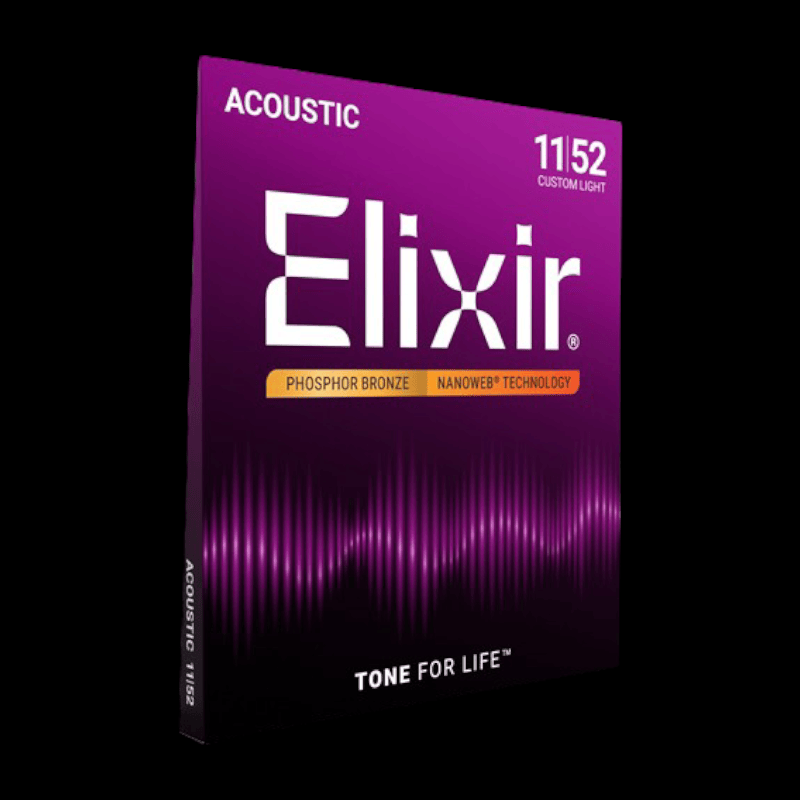 Elixir Nanoweb 11-52  Phosphor Bronze Elixir Cuerdas Guitarra Acustica