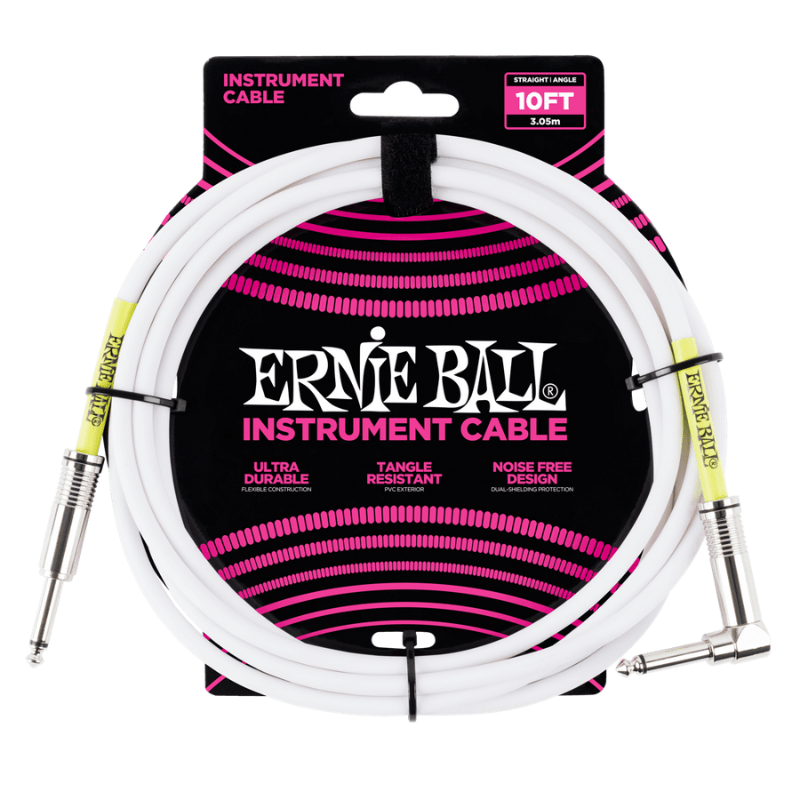 Cable Ernie Ball Para Instrumento 3.05 Mts Recto/Angulado Ernie Ball Cable de Instrumento