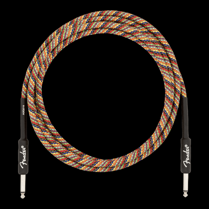 Cable  Festival Instrument Cable, Straight/Straight, 18.6&#39;, Pure Hemp, Rainbow Fender Cable de Instrumento