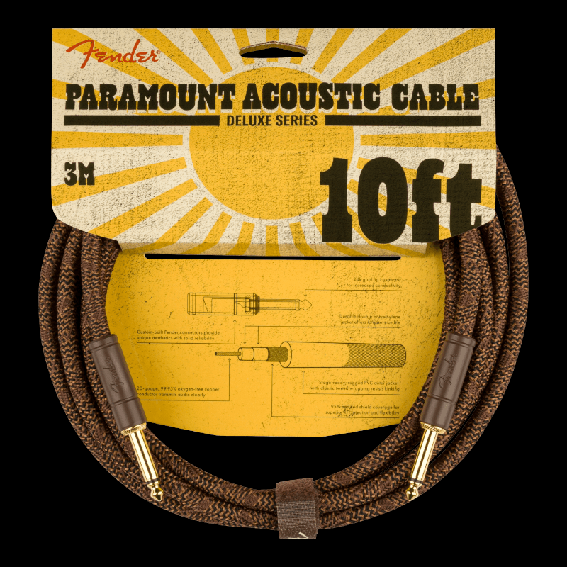 Cable Paramount 10&#39; Acoustic Instrument Cable, Brown Fender Cable de Instrumento