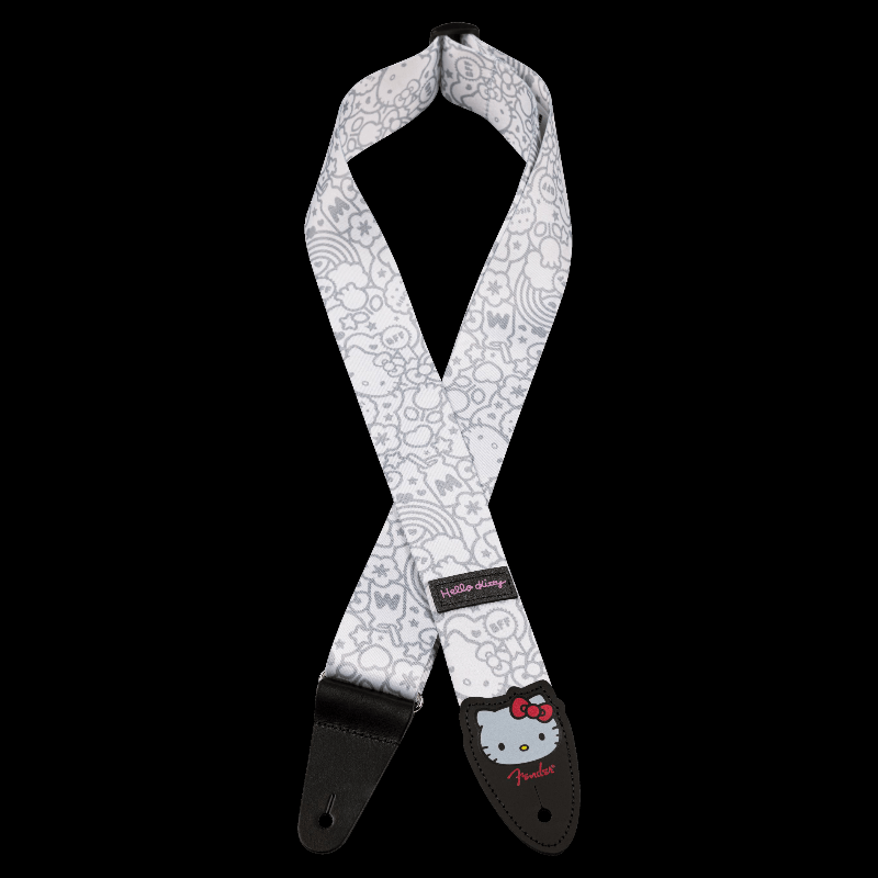 Fender x Hello Kitty® White Poly Strap, 2" Fender Straps
