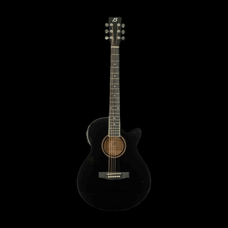 Guitarra Bamboo Electroacústica Negra Linden 40 + Funda Acolchada Bamboo Guitarra Electroacustica