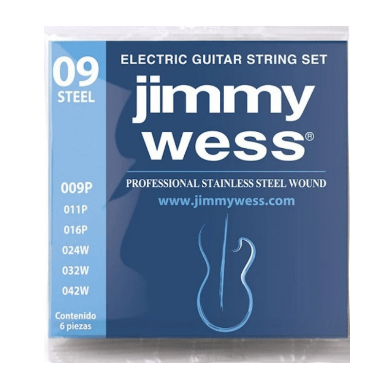 Jimmy Wess Professional Stainless Steel Wound 9-42 Jimmy Wess Cuerdas Guitarra Electrica