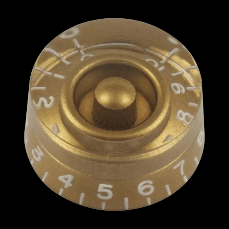 Knob - Speed, Embossed Numbers, Gibson style Gold CE Distribution Refacciones