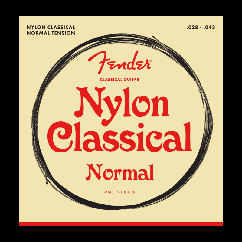 Nylon Acoustic Strings, 100 Clear/Silver, Tie End, Gauges .028-.043 Fender Cuerdas Guitarra Acustica