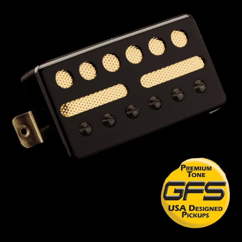Pastilla GFS -NECK - KP Gold Foil Single Coil Ferrite Humbucker Shell, Black - Kwikplug™ Ready GFS Pastillas Guitarra Electrica