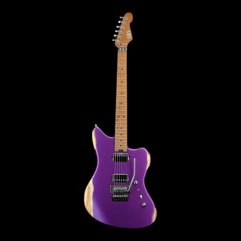 SBS VS200 Offset Relic Alder Body Flamed Neck Purple Metalic SBS Guitarra Electrica