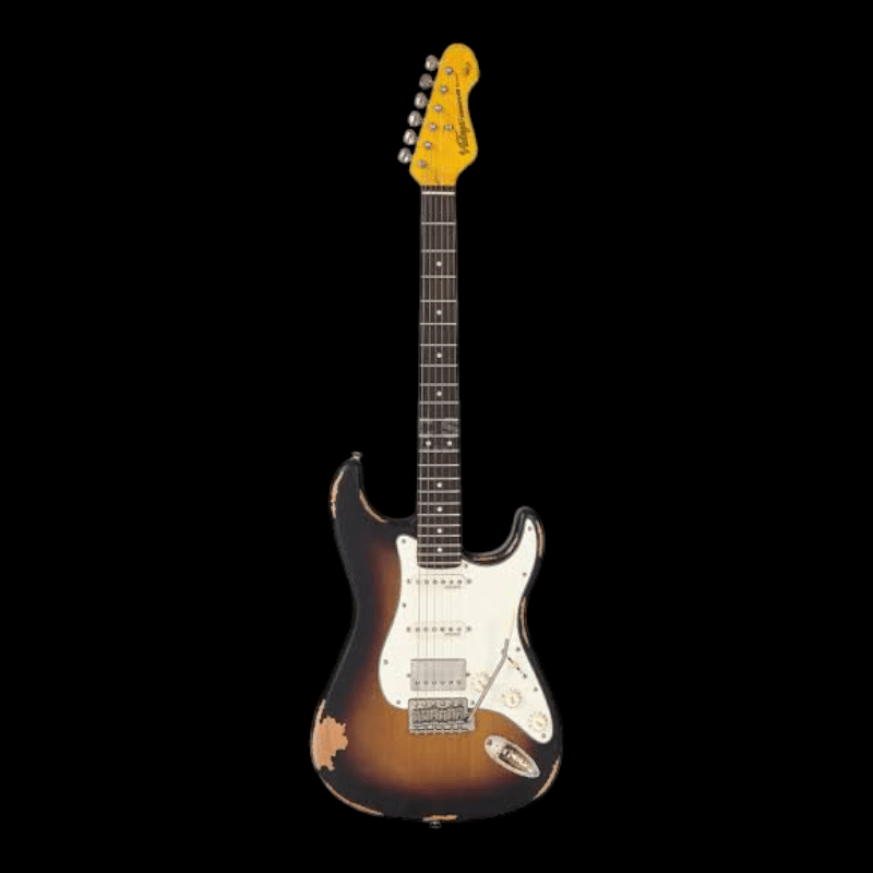 Vintage V6 Paul Rose Signature Electric Guitar ~ Distressed Sunset Sunburst Vintage Guitarra Electrica