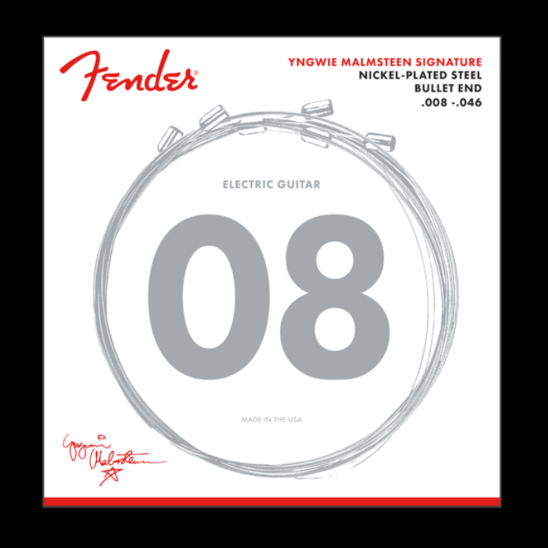 Yngwie Malmsteen Signature Electric Guitar Strings, .008-.046 Gauges, Nickel-Plated Steel Fender Cuerdas Guitarra Electrica